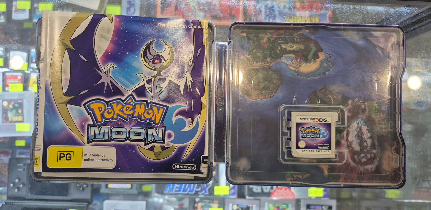 Pokemon Moon - Nintendo 3DS Game *AUS PAL* Tested in Metal Case