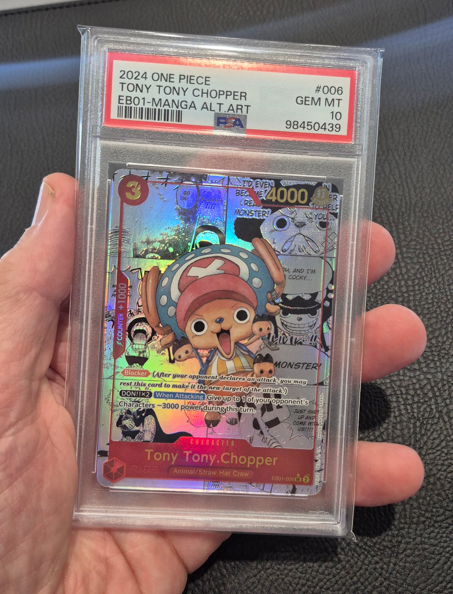 2024 One-Piece EB-01 Master Set inc,Tony,Tony Chopper Manga PSA 10 - Top Loader Binder.