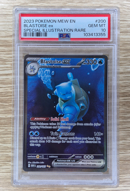 💥PSA 10 Blastoise Ex 200/165 Special Illustration Rare English 151 Pokemon Card