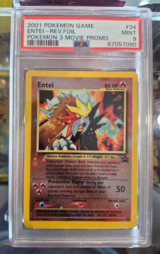 2001 Pokémon 3 Movie Promo #34 Entei Reverse Foil PSA 9