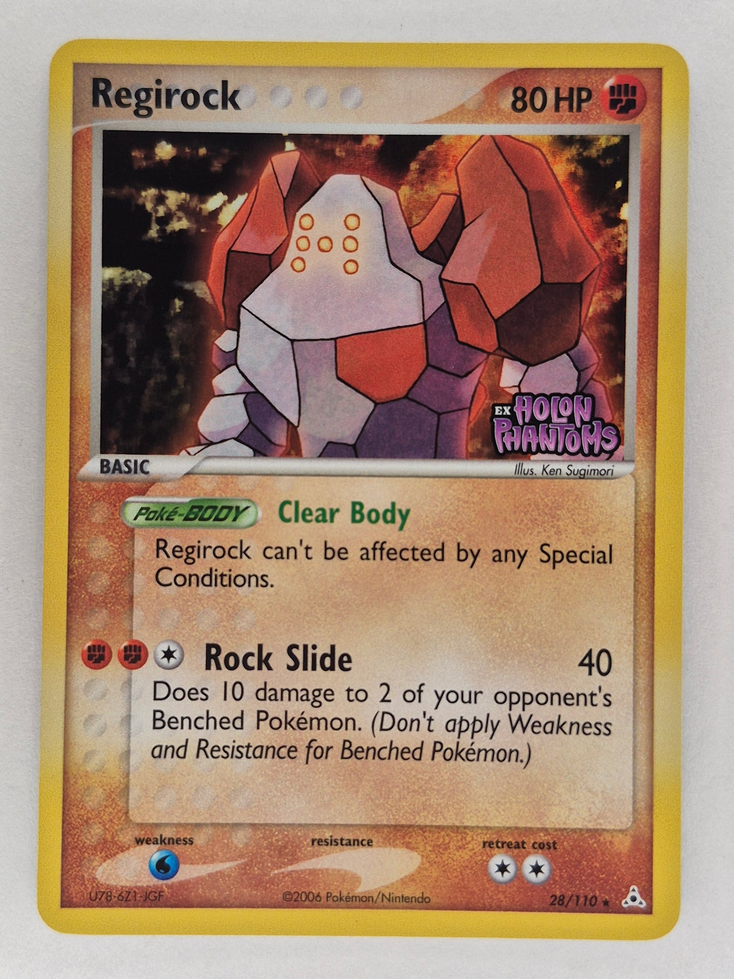 Regirock EX Holon Phantoms 28/110 Reverse Holo STAMPED Pokemon Card LP