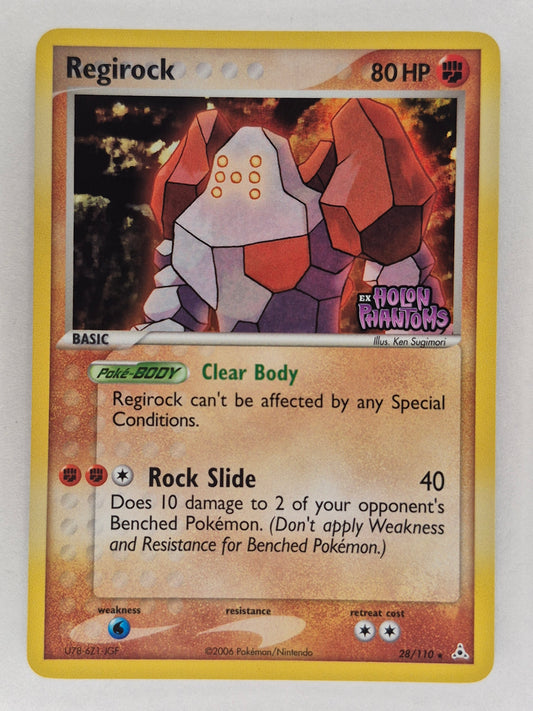 Regirock EX Holon Phantoms 28/110 Reverse Holo STAMPED Pokemon Card LP