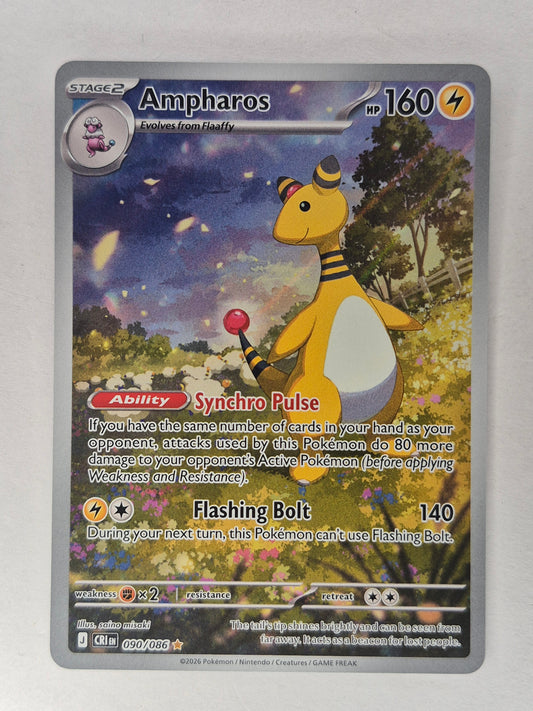 Pokemon TCG Chaos Rising 090/086 Ampharos Illustration Rare - NM
