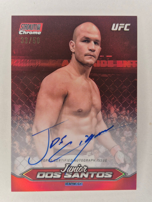 2025 Topps Stadium Club UFC Junior Dos Santos #CAS-JDS Red Refractor Auto 33/50!