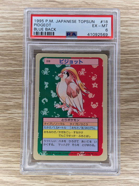 1995 Japanese Pokemon Topsun #18 Pidgeot Blue Back PSA 6