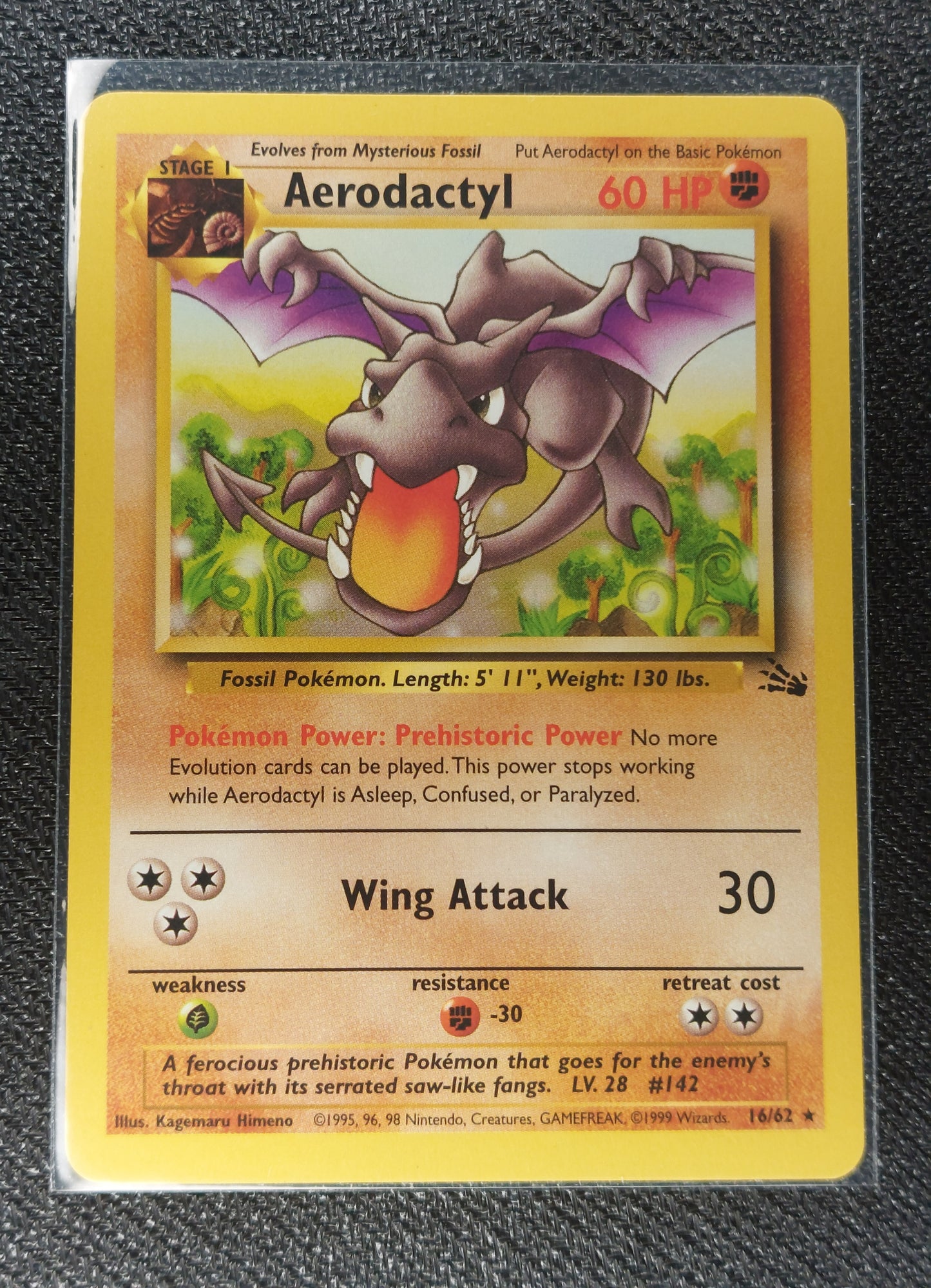 Pokemon 1999 Aerodactyl Non-Holo Rare Fossil 16/62 LP
