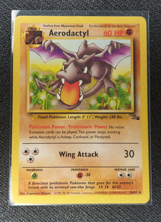 Pokemon 1999 Aerodactyl Non-Holo Rare Fossil 16/62 LP