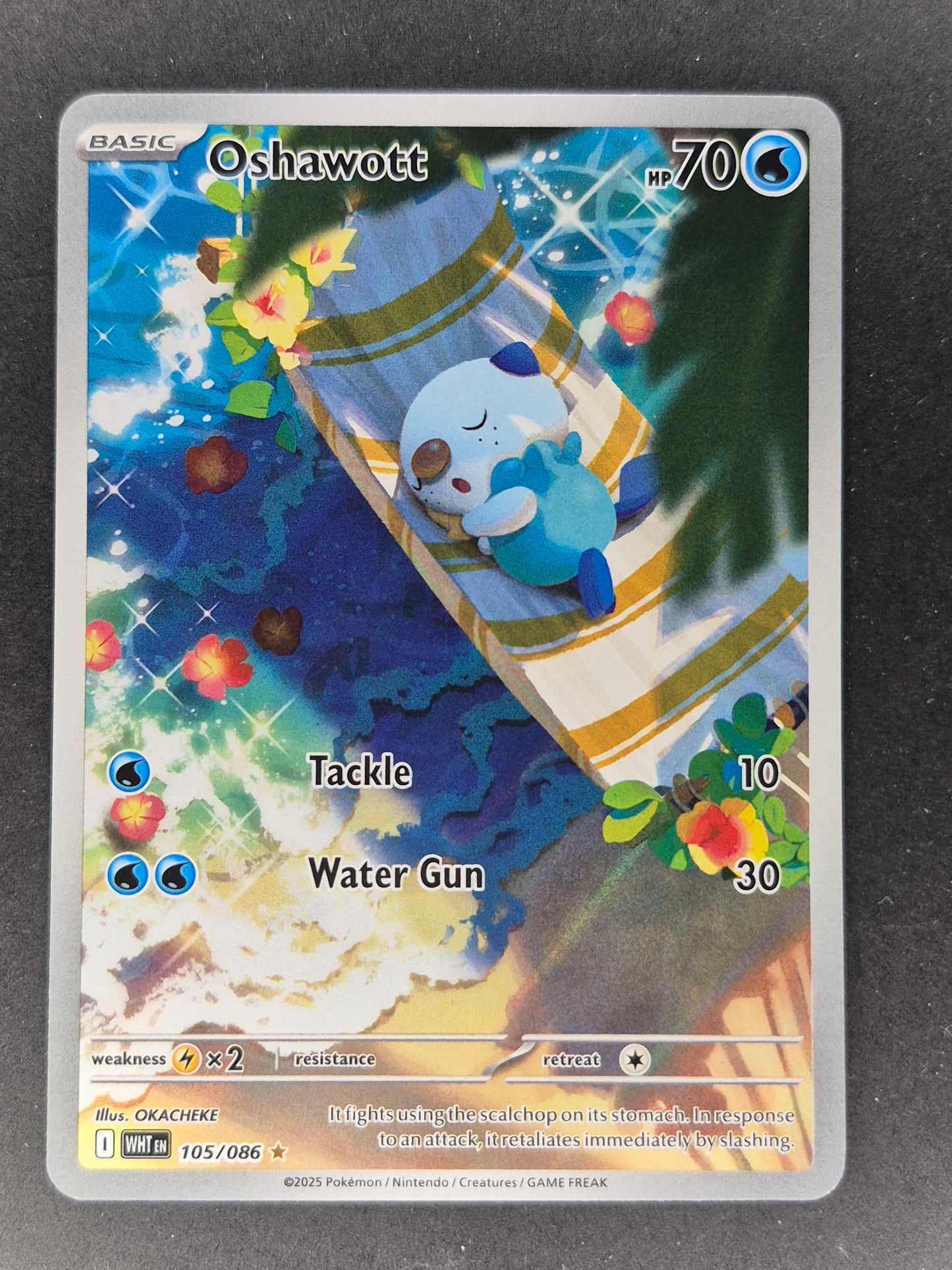 Pokemon White Flare Oshawott Illustration Rare 105/086 IR NM English