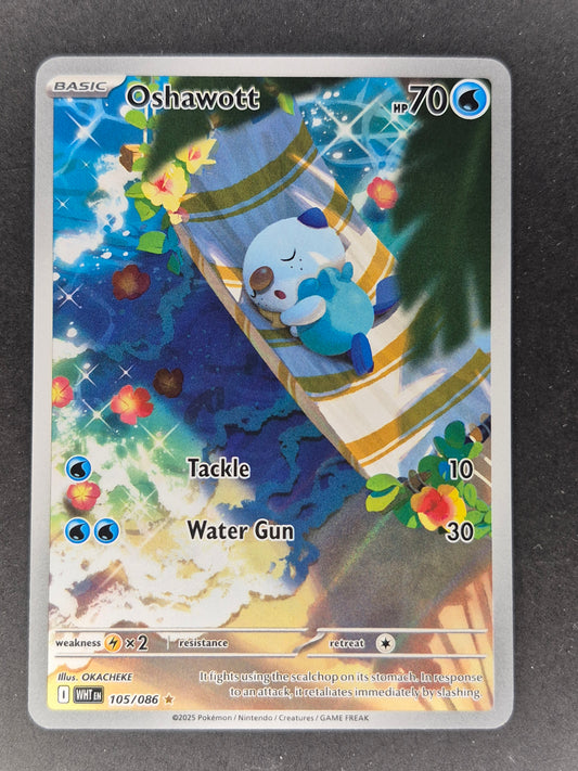 Pokemon White Flare Oshawott Illustration Rare 105/086 IR NM English