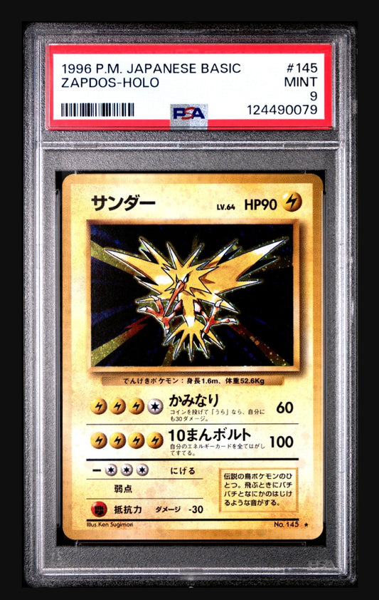 1996 Japanese Pokemon Base Set #145 Zapdos Holo PSA 9