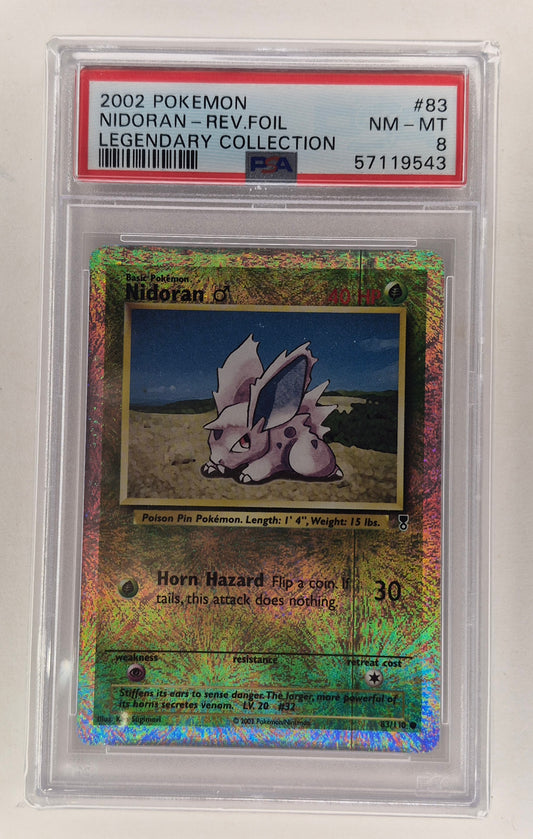 2002 Pokémon Legendary Collection Rev Foil 83/130 Nidoran  PSA 8 NM-MT