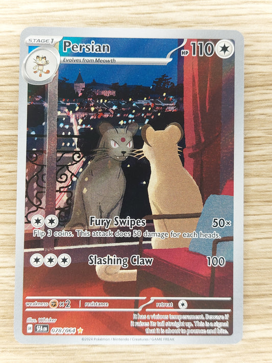 Persian 078/064 Shrouded Fable Illustration Rare NM Pokemon 2024