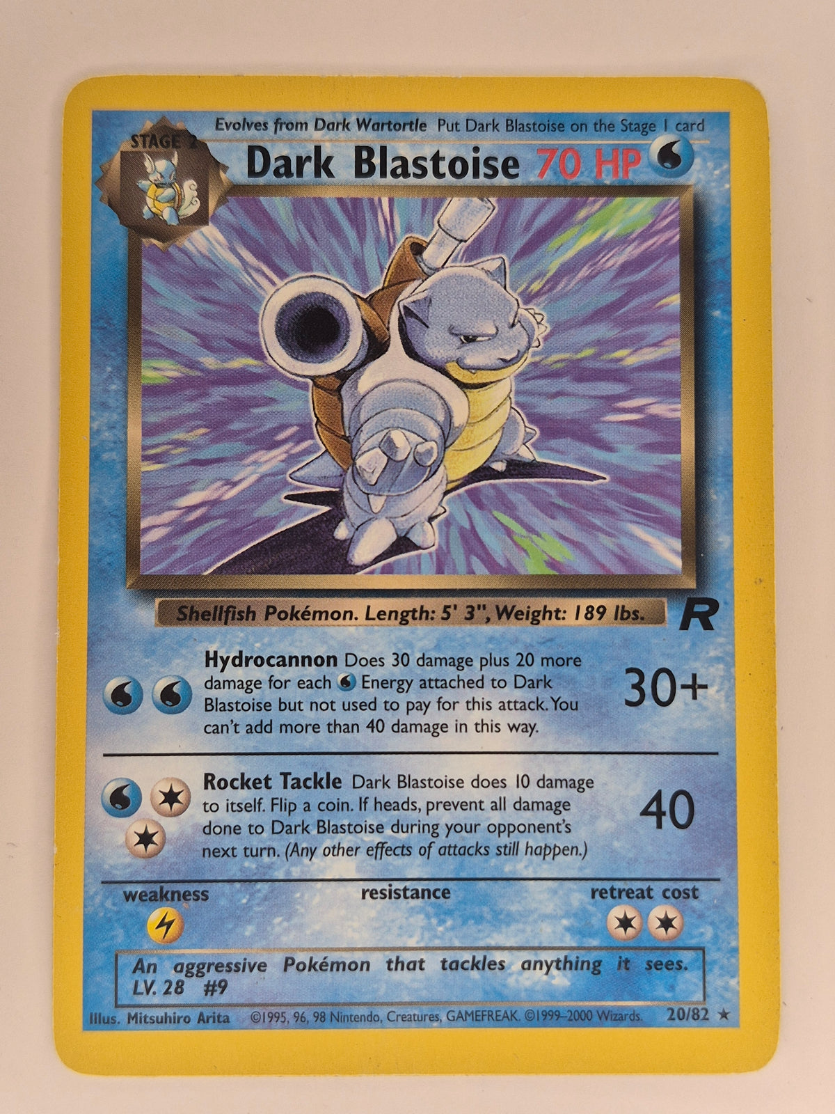 Dark Blastoise 20/82 Rare Non-Holo Team Rocket Pokemon Card LP/MP