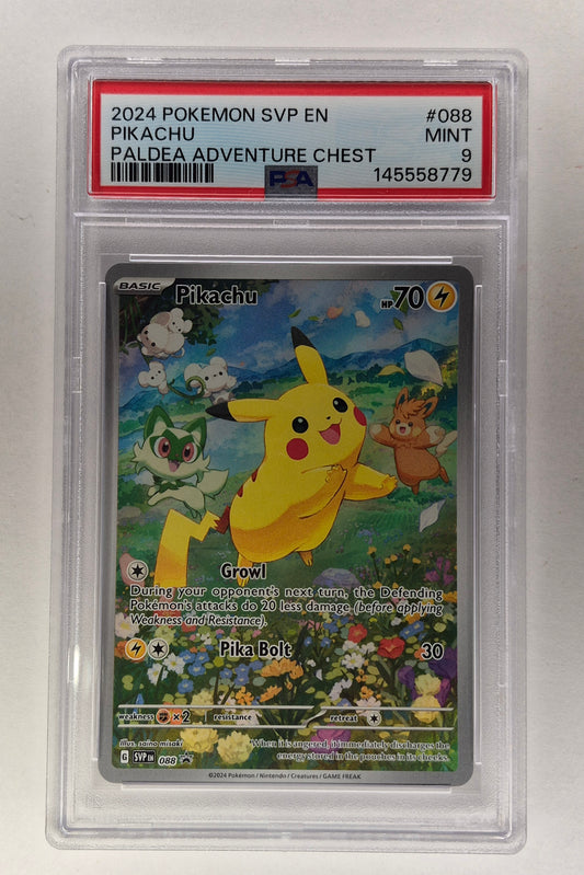 2024 Pokémon Paldea Adventure Chest SVP 088 Pikachu Promo PSA 9