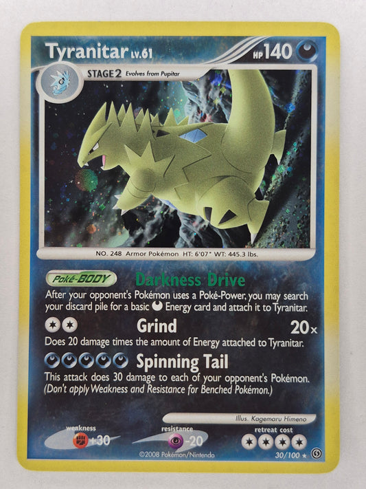 Pokemon TCG: Tyranitar Lv.61 30/100 - Stormfront - Holo Rare LP