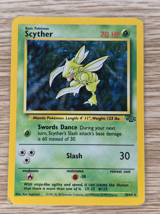 Pokemon Card English Scyther 10/64 Jungle Set 199 Holo LP/MP