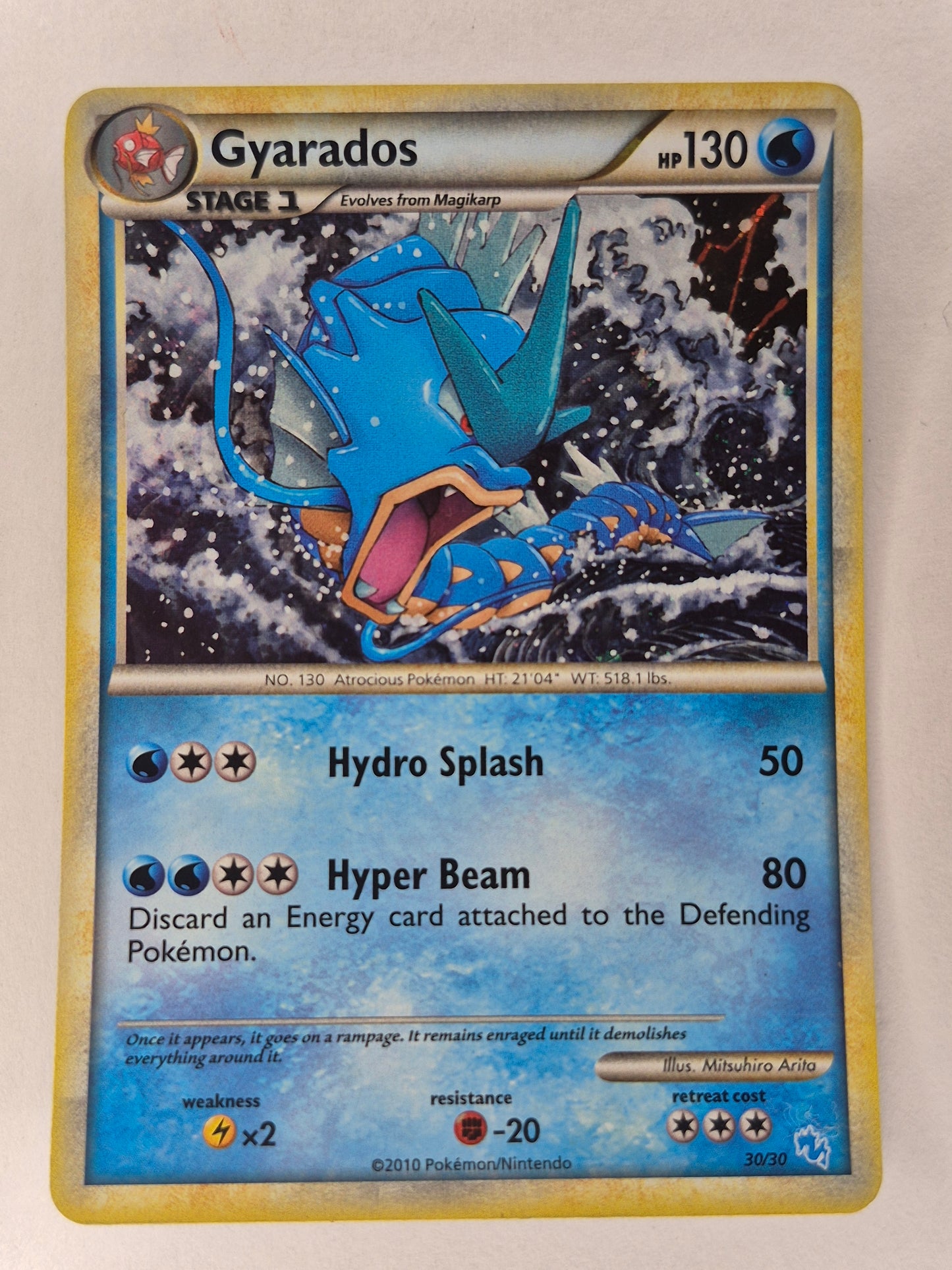 Gyarados - 30/30 - Holo Rare - HS Trainer Kit - Pokemon Card - LP