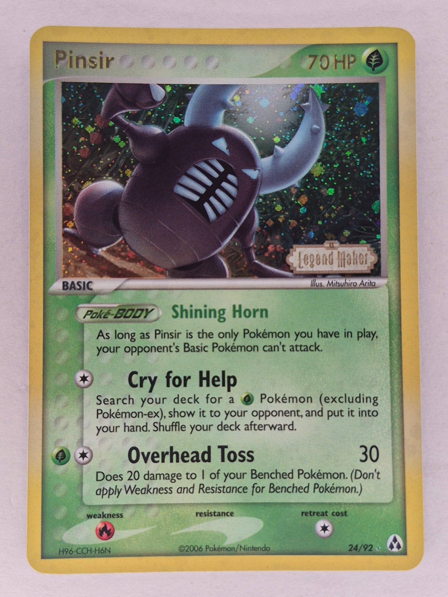 Pokemon - Ex Legend Maker - Pinsir 24/92 Rare Holo Stamped LP