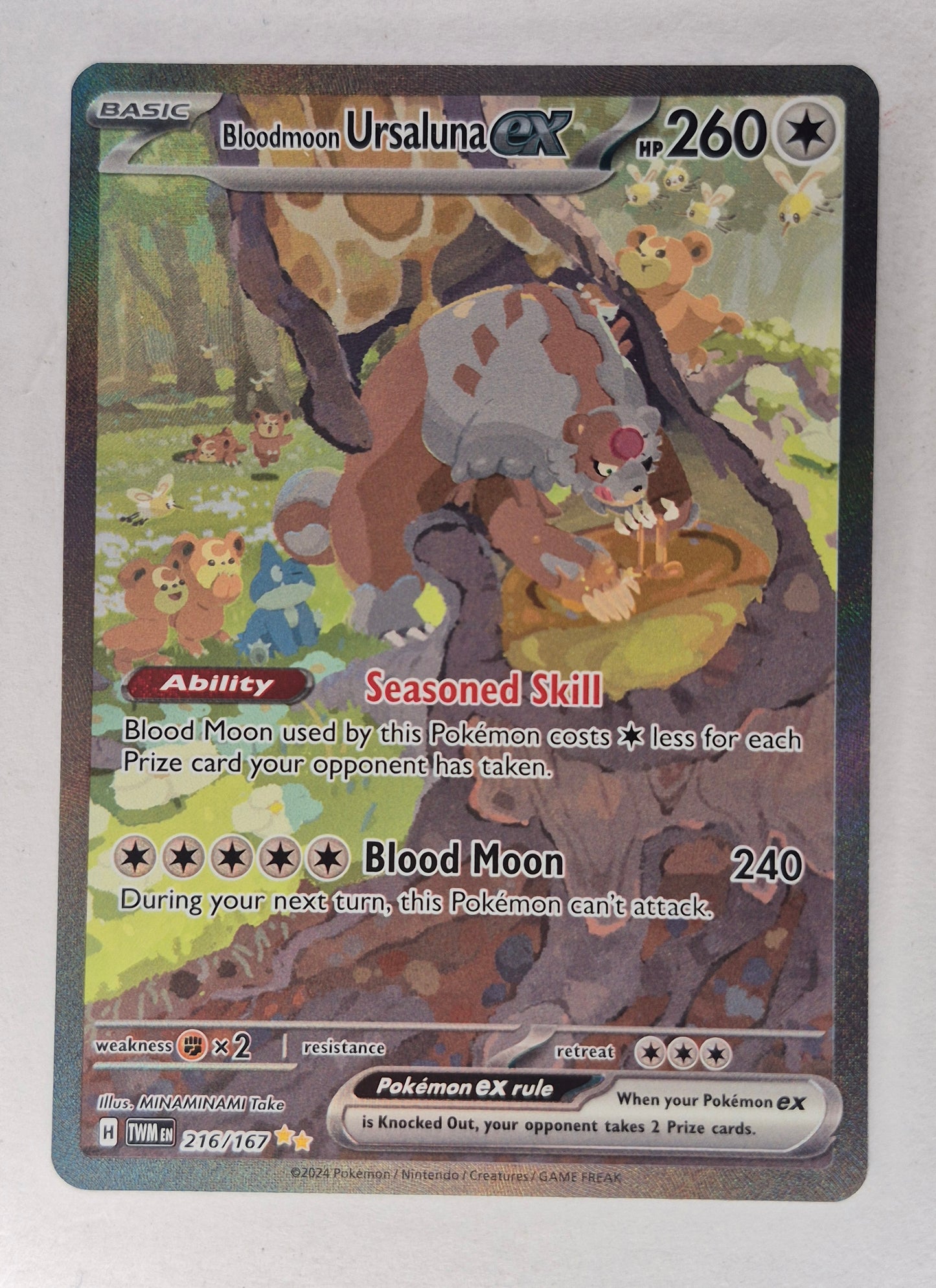 Bloodmoon Ursaluna ex 216/167 Twilight Masquerade Pokemon NM