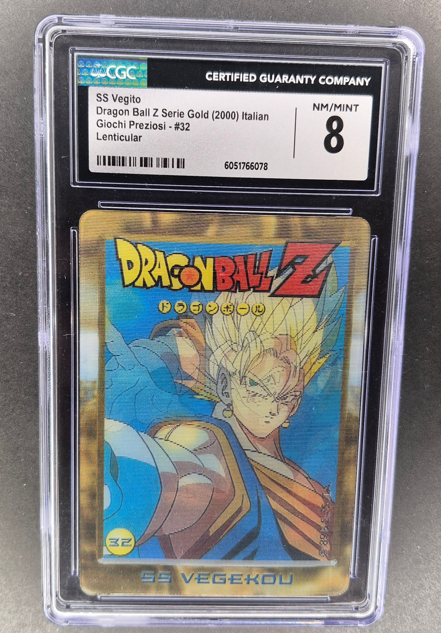 2000 Italian Dragon Ball Z Serie Gold SS VEGITO #32 Lenticular CGC 8