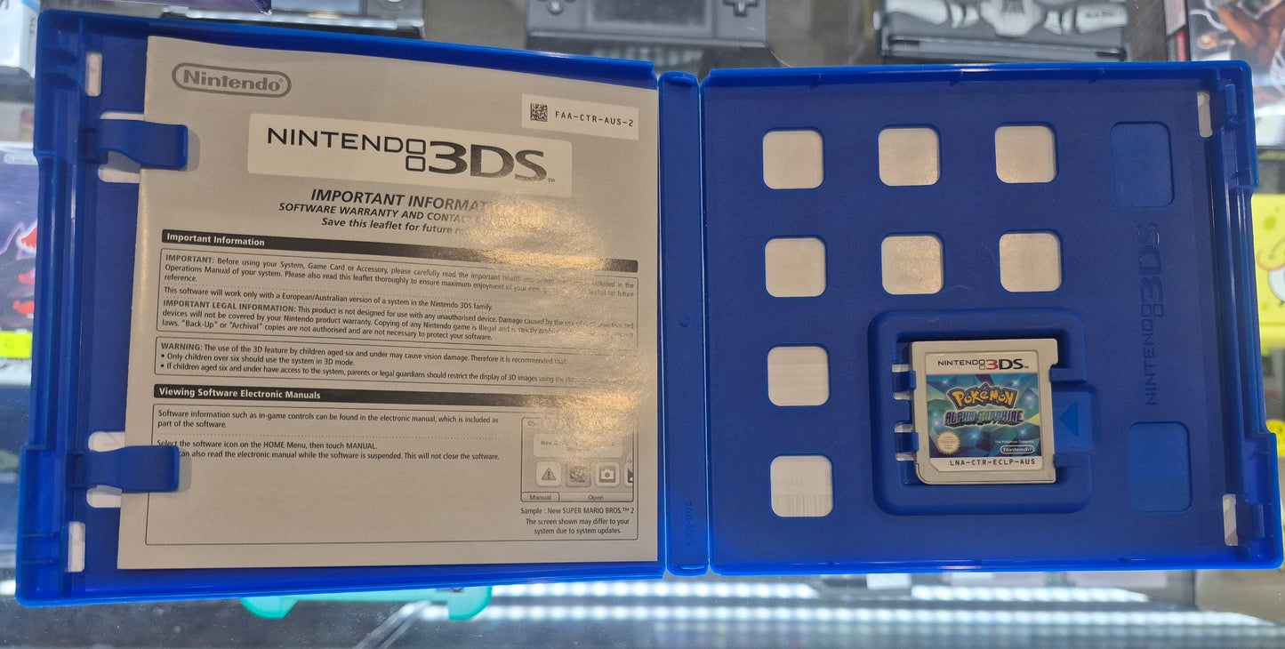 Nintendo 3DS Pokémon Alpha Sapphire AUS PAL CART TESTED in Box