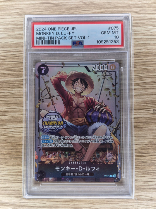 PSA10 Monkey D. Luffy Mini-tin Pack set Vol.1 One Piece Card Japanese Stamped