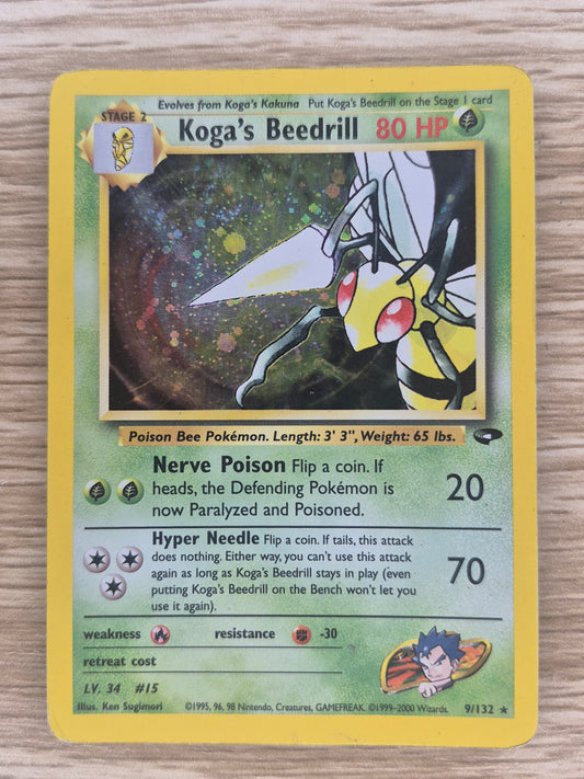 Koga's Beedrill 9/132 [Holo Rare] Gym Challenge [MP] Pokemon TCG
