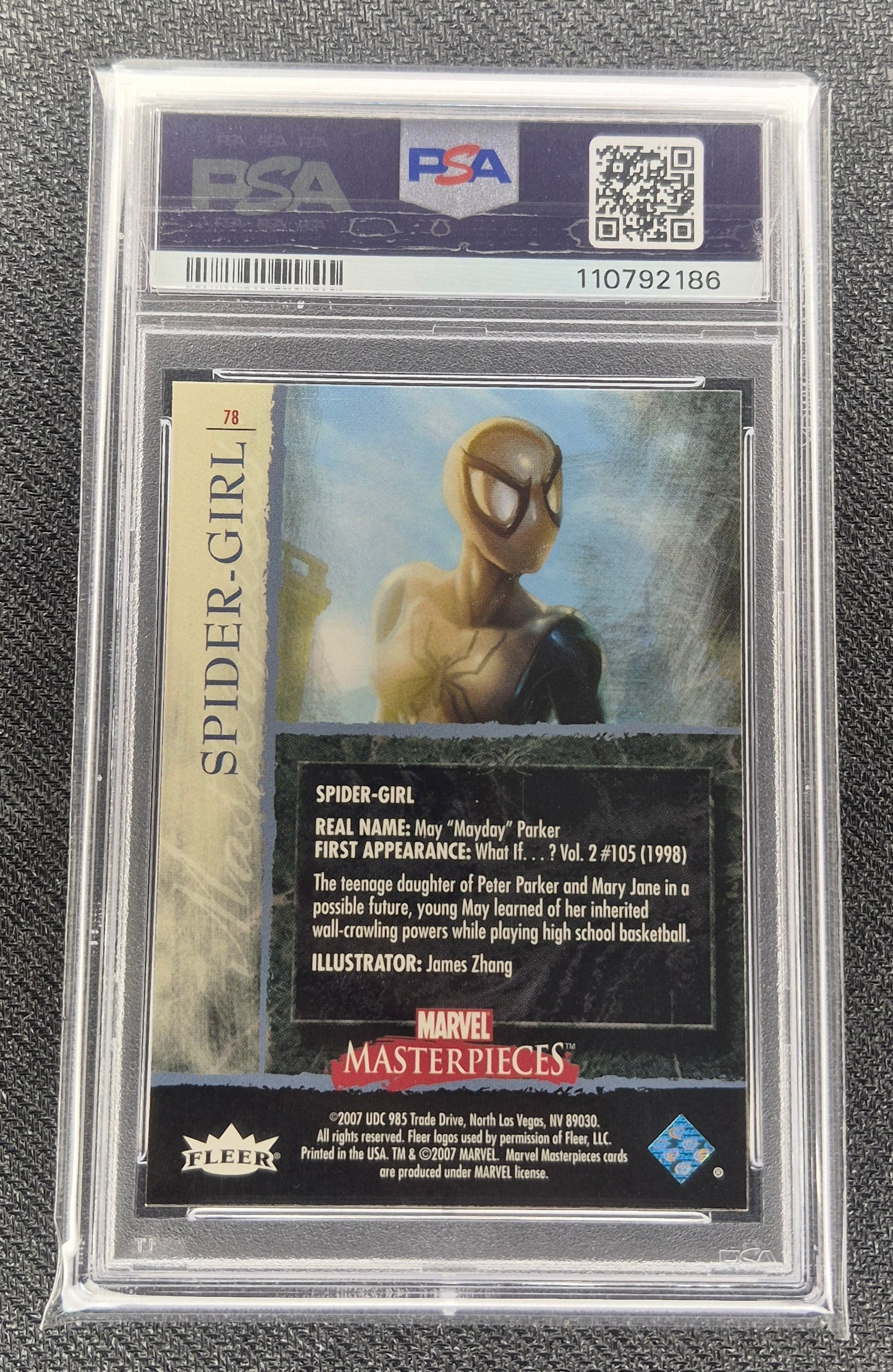 2007 Marvel Masterpieces #78 Spider-Girl  Foil PSA 8  NR-MT
