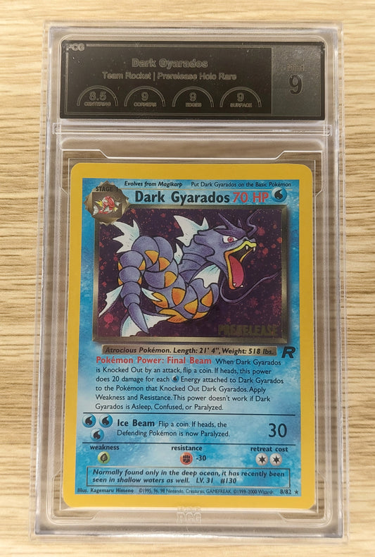 2000 Pokemon Team Rocket Dark Gyarados Pre Release 8/82 PCG 9