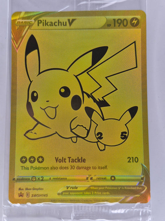 2021 POKEMON SWSH BLACK STAR PROMO SWSH145 FULL ART PIKACHU V Sealed