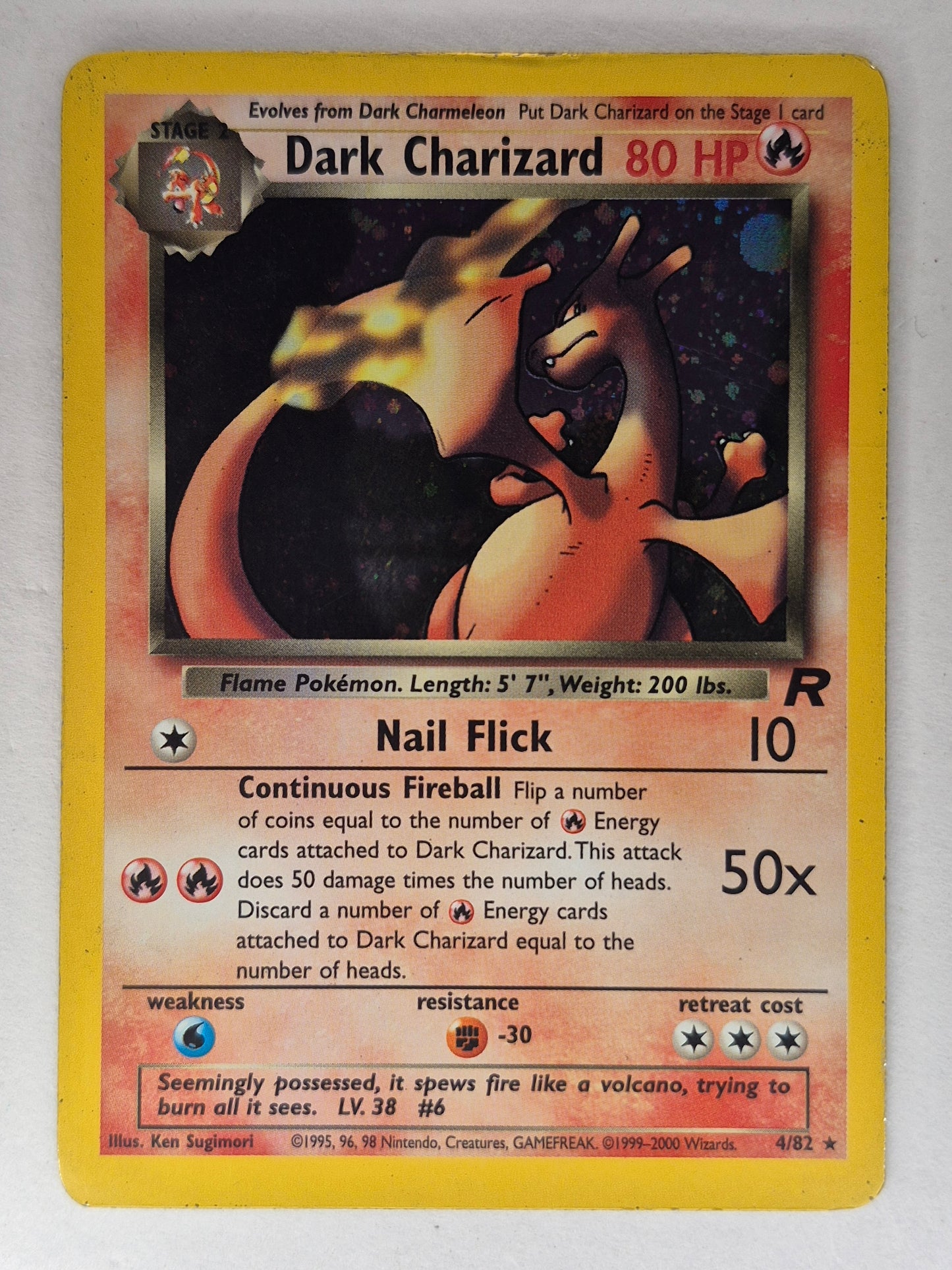 Dark Charizard 4/82 Pokemon Team Rocket Unlimited Holo - HP