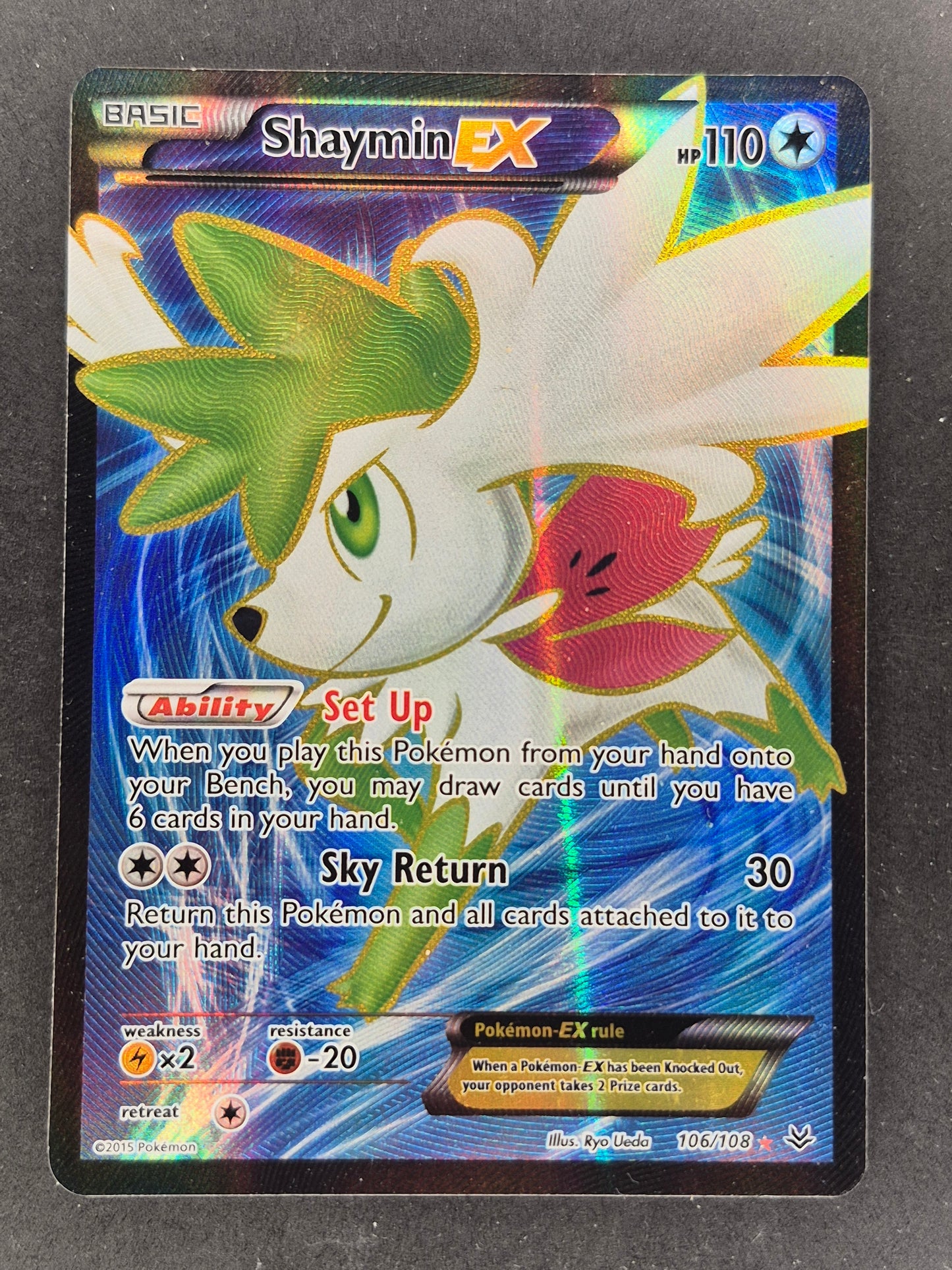 Shaymin EX 106/108 XY Roaring Skies Ultra Rare Full Art Pokemon TCG MP