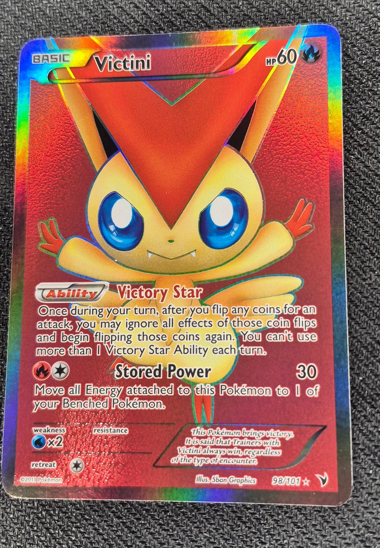 Victini Full Art Ultra Rare 98/101 Pokemon Noble Victories  NM