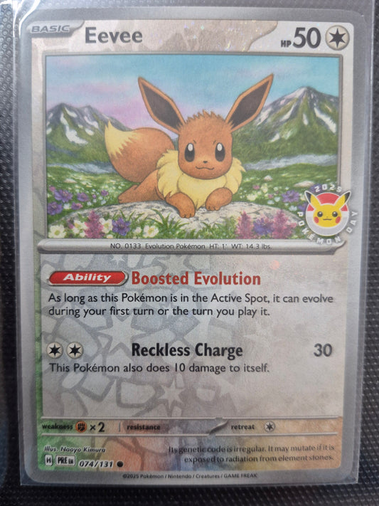 Eevee 074/131 2025 Pokemon Day Stamped Reverse Holo Cosmos Promo