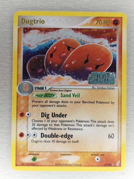 Pokemon 2006 Dugtrio Reverse Holo Crystal Guardians 5/100