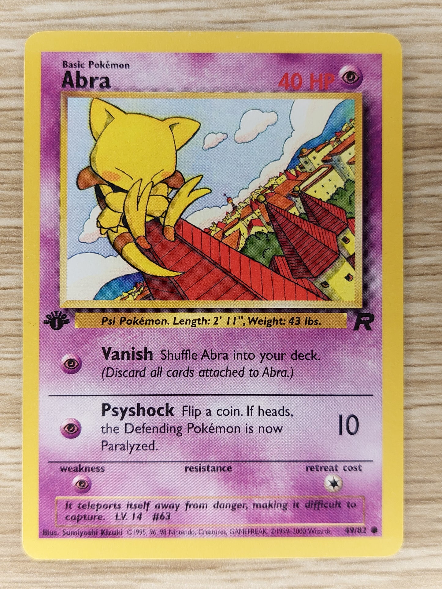 Pokemon 2000 Abra Team Rocket 1st Edition Common 49/82