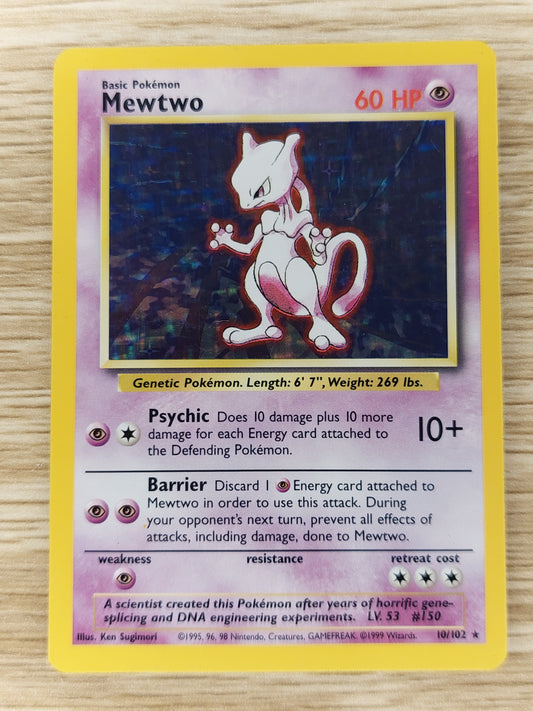 Pokemon 1999 Mewtwo Base Set Holo Rare 10/102 HP #1