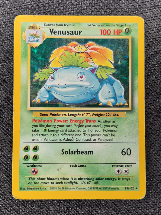 1999 Pokémon Base Set Venusaur Holo HP 15/102(SEE Pics)