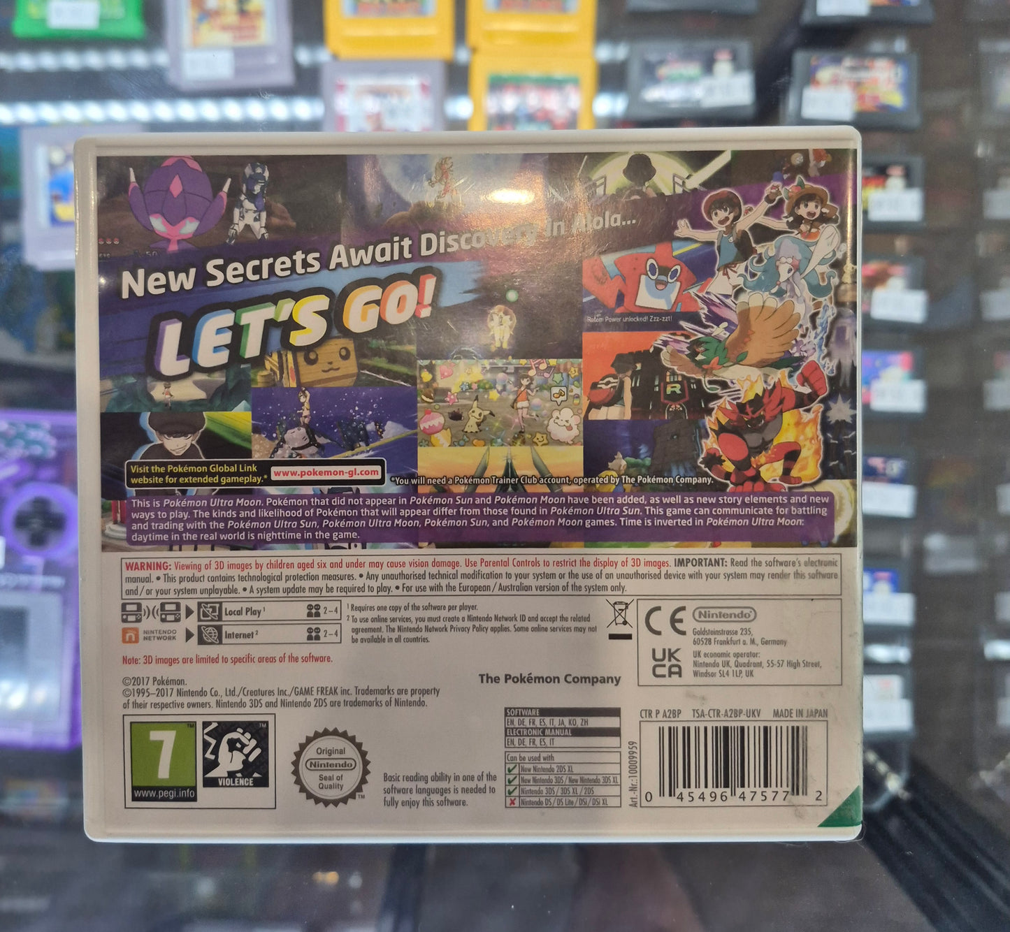 2017 Nintendo 3DS POKÉMON Ultra Moon Tested in case
