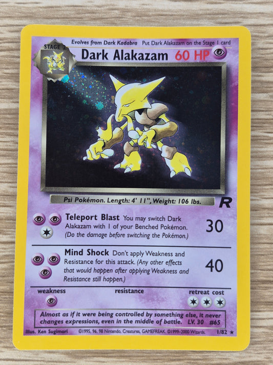 2000 Pokémon Team Rocket 1/82 Dark Alakazam Holo LP