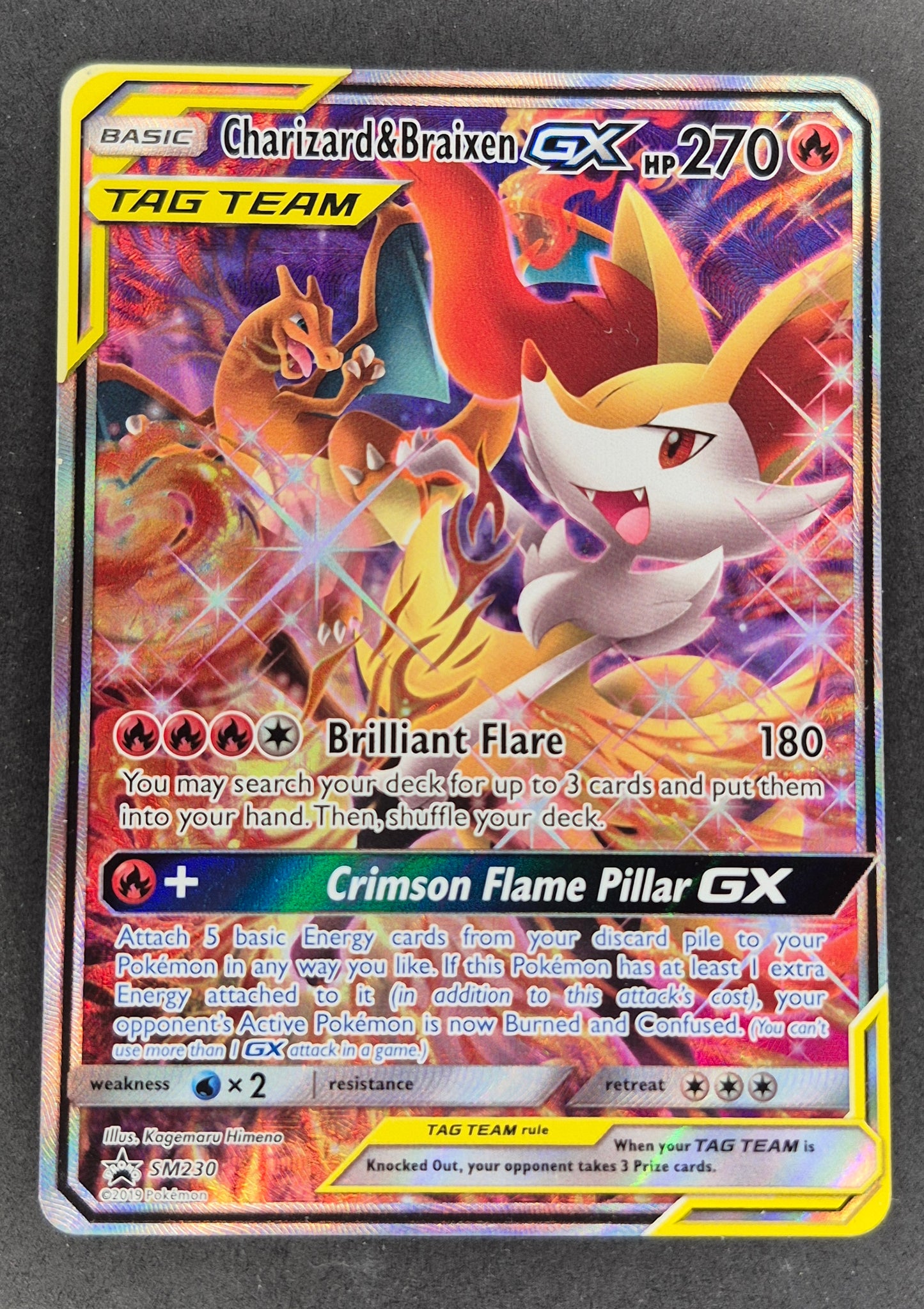 Charizard & Braixen GX SM230 Team Up Gen Promo Collection Alternate Art NM