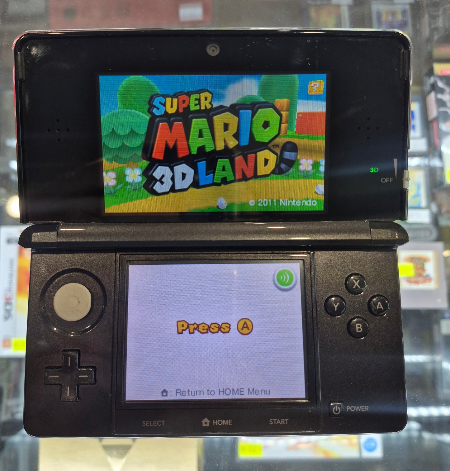 Nintendo 3DS Console Black CTR-001 Excellent Condition, Inc. USB Charger & new 32GB Card.(Minor Wear)