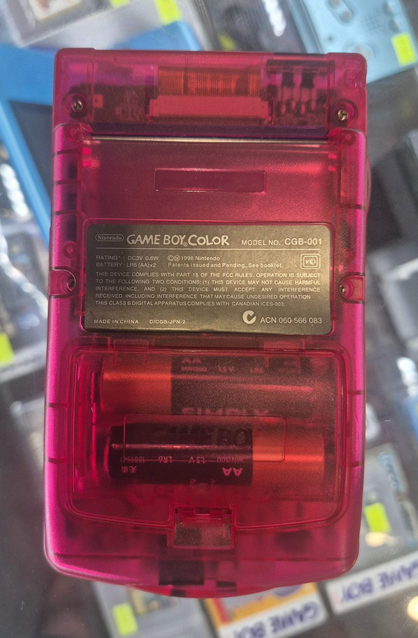 Nintendo Gameboy Color Console NEW Backlit Screen & See thru Pink Case