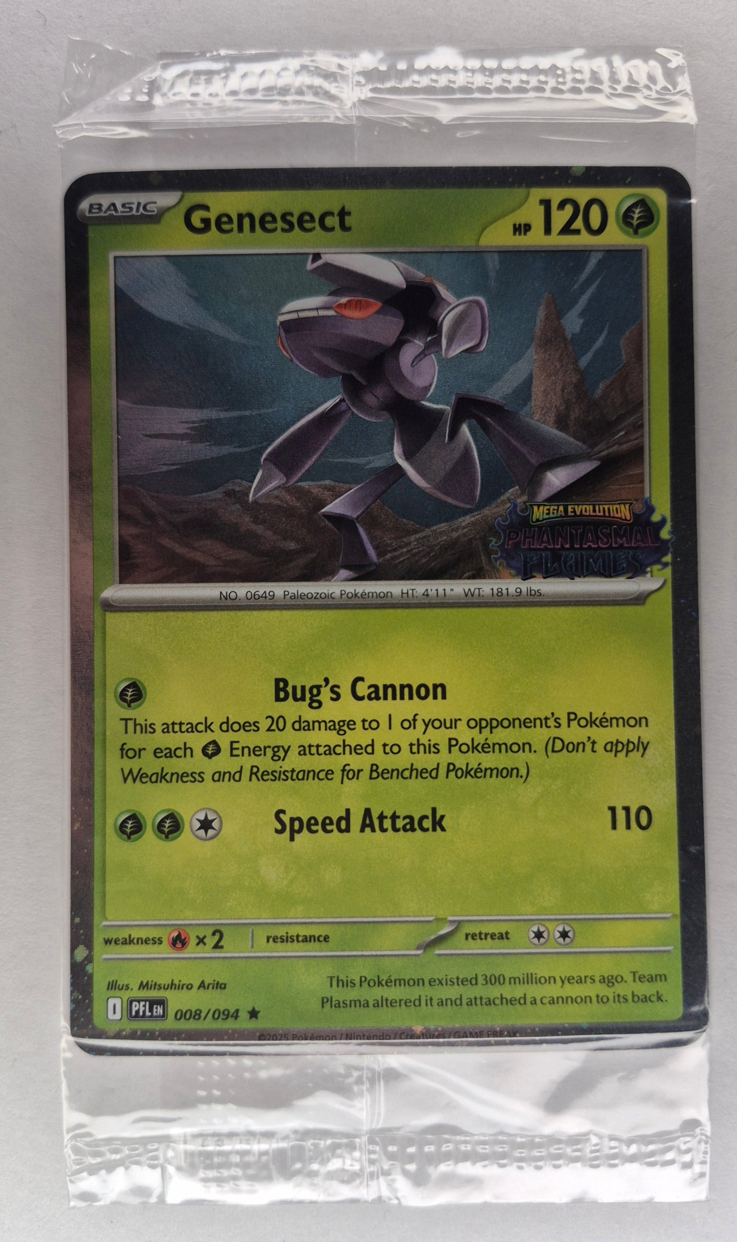 Genesect 008/094 Promo Stamped SEALED - Phantasmal Flames - Pokemon Card