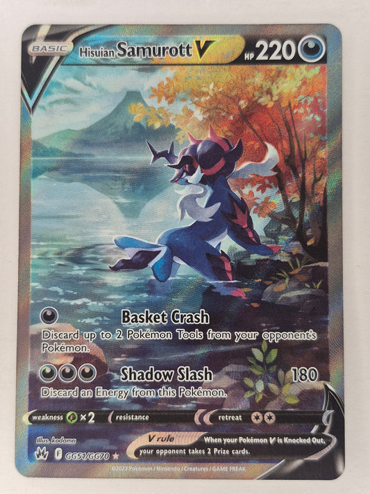 Hisuian Samurott V GG51/GG70 Crown Zenith Pokemon Card TCG NM