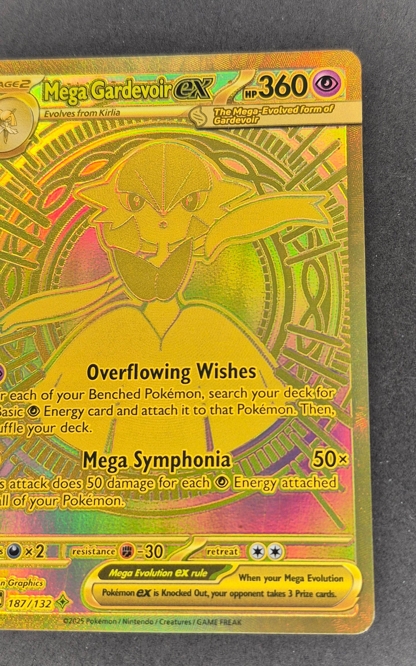 Mega Gardevoir Ex Gold 187/132 Secret Rare Pokemon Mega Evolution