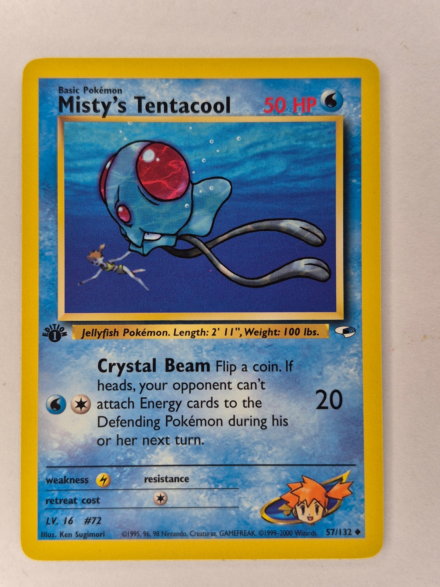1x Misty's Tentacool - 57/132 - Uncommon - 1st Edition  Pokemon LP