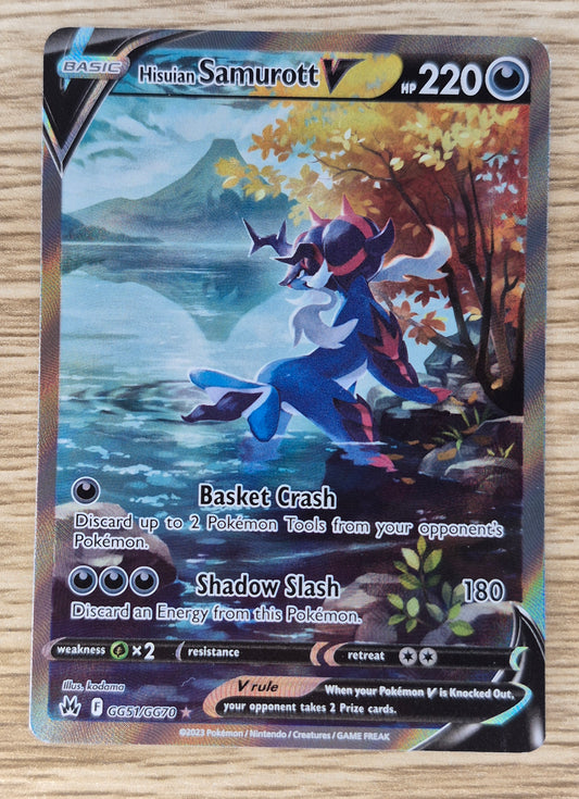 Pokemon TCG Crown Zenith: Ultra Rare Full Art Hisuian Samurott V GG51/GG70 LP