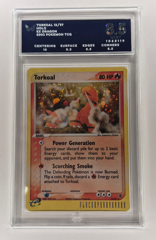 2003 Pokémon EX Dragon 12/97 Torkoal Holo ARK 8.5 PSA