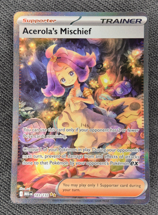 Acerola's Mischief 183/132 SIR Ultra Rare Mega Evolution Pokemon Card TCG NM